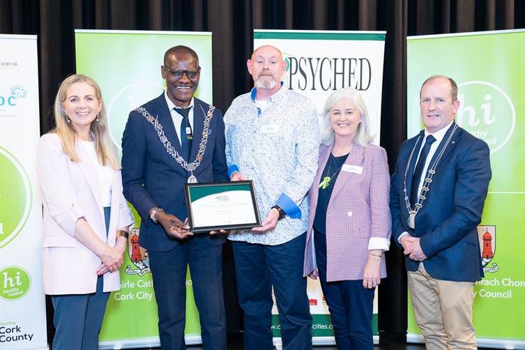 Martin Burke and Jo Griffin accepting PSYCHED recognition on behalf of the Westgate Foundation